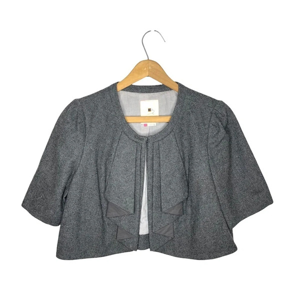 Elevenses Anthropologie Catalina Wool Blend Bolero Cape Shrug Jacket - Picture 1 of 8